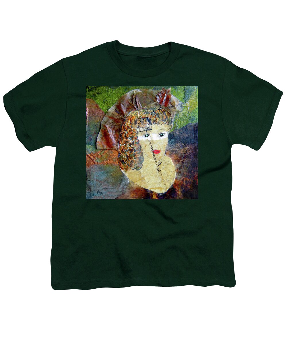Masquerade Youth T-Shirt featuring the mixed media Masquerade Beauty by Michele Avanti