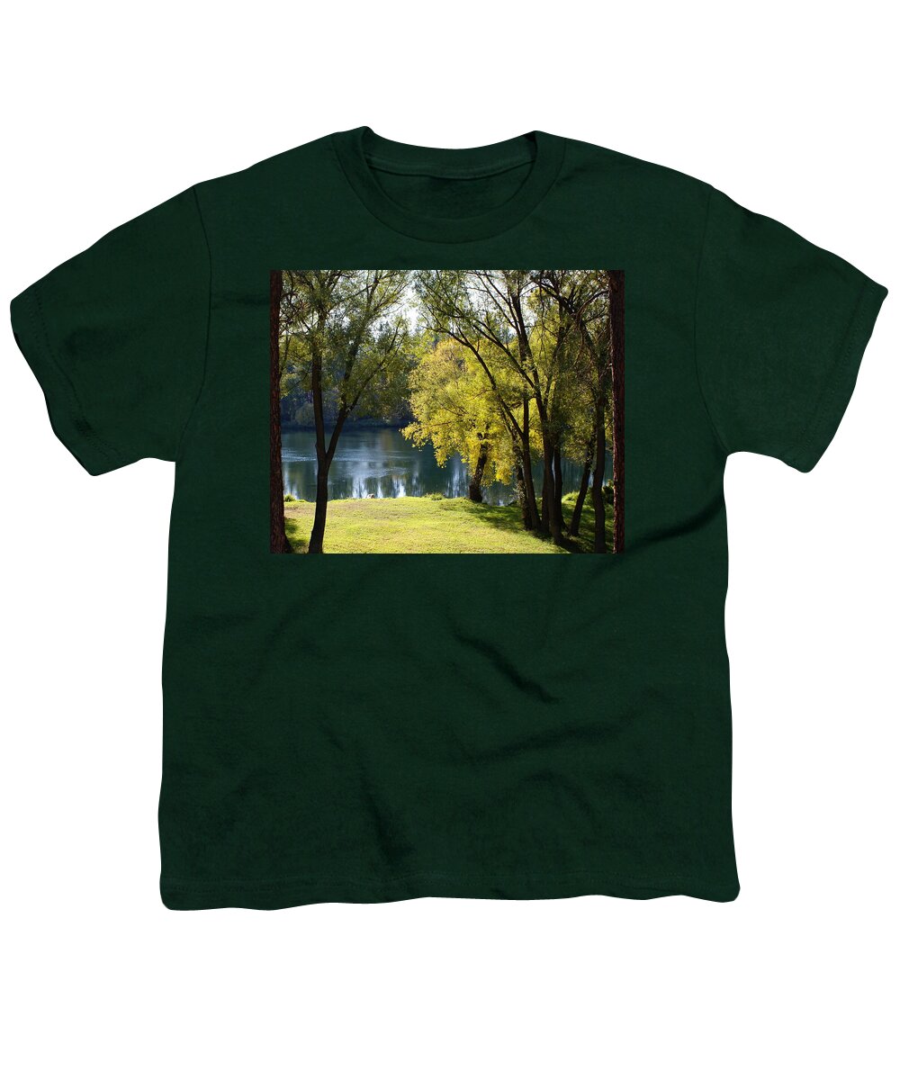 Nature Youth T-Shirt featuring the photograph Picnic Spot on Spokane River by Ben Upham III