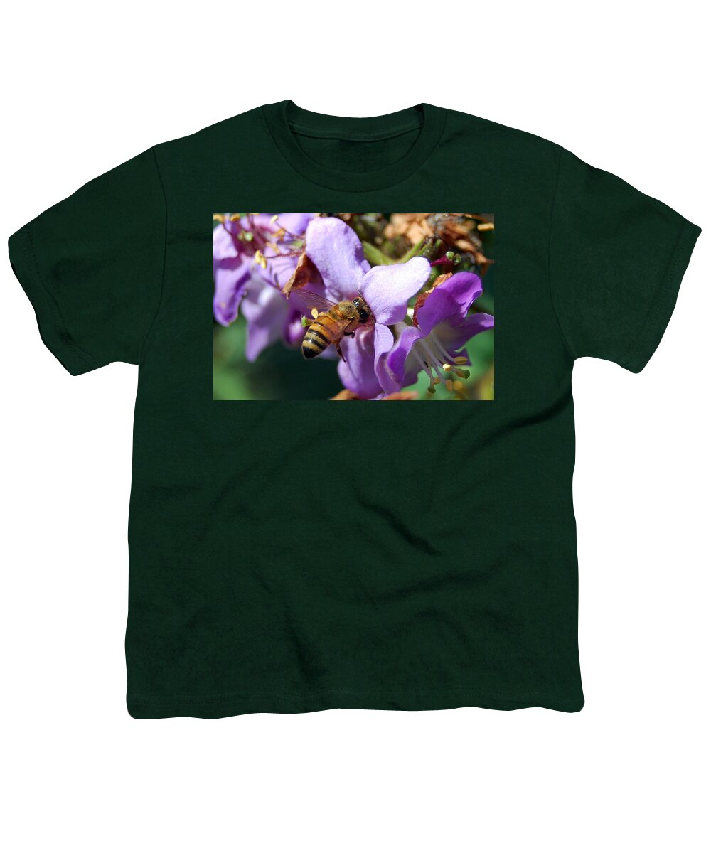 Flower Youth T-Shirt featuring the photograph Pollinating 2 by Amy Fose