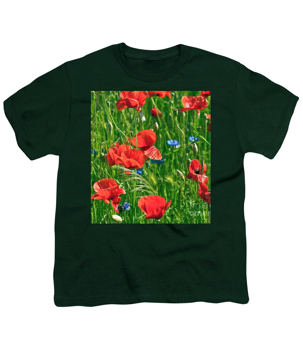 Red Poppies Youth T-Shirt featuring the photograph Red Poppies by Silva Wischeropp