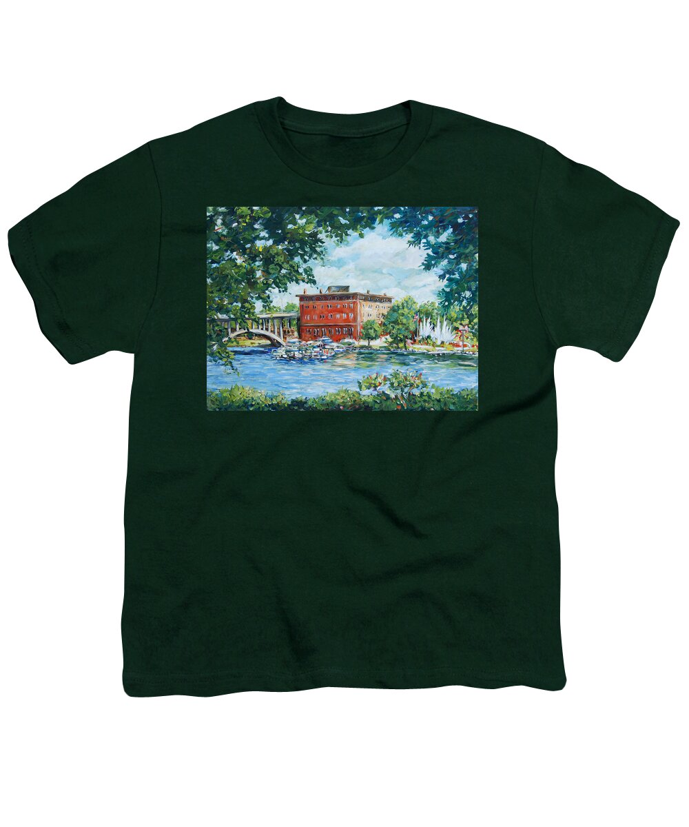 Ingrid Dohm Youth T-Shirt featuring the painting Rever's Marina by Ingrid Dohm