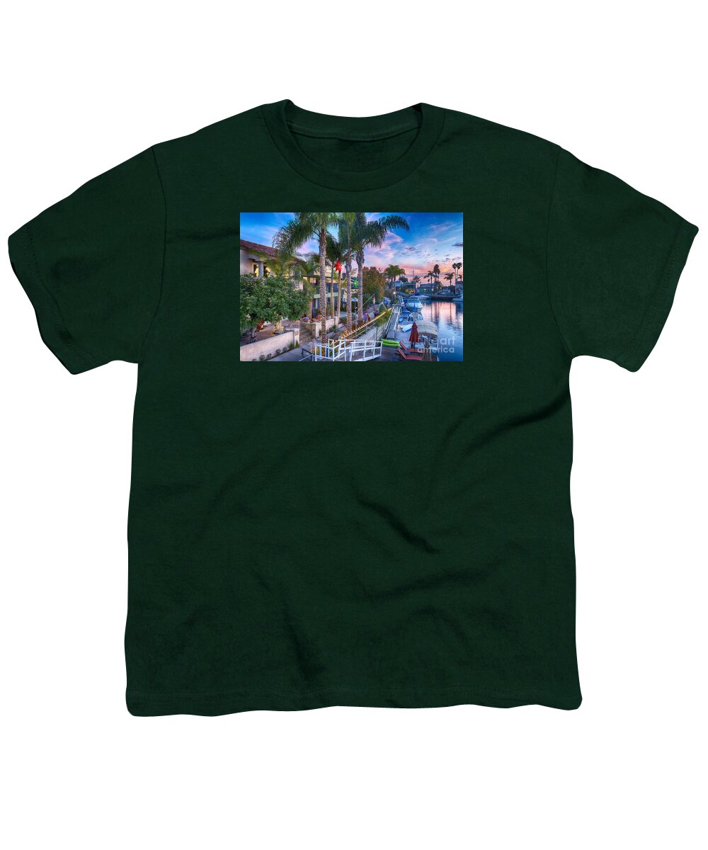 Naples Canals Youth T-Shirt featuring the photograph Rivo Alto Canal Naples 2 by David Zanzinger