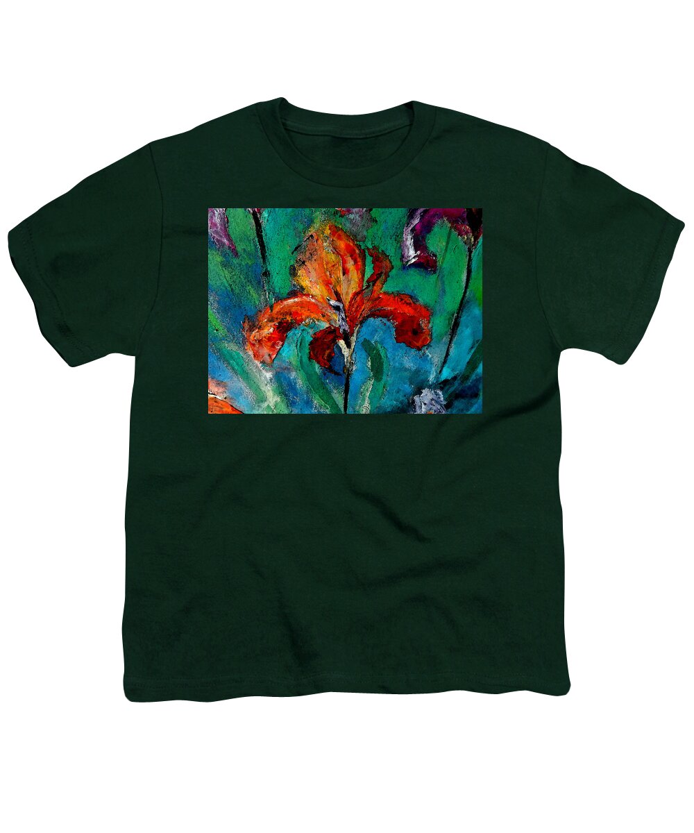 Iris Youth T-Shirt featuring the painting Season of Iris by Lisa Kaiser