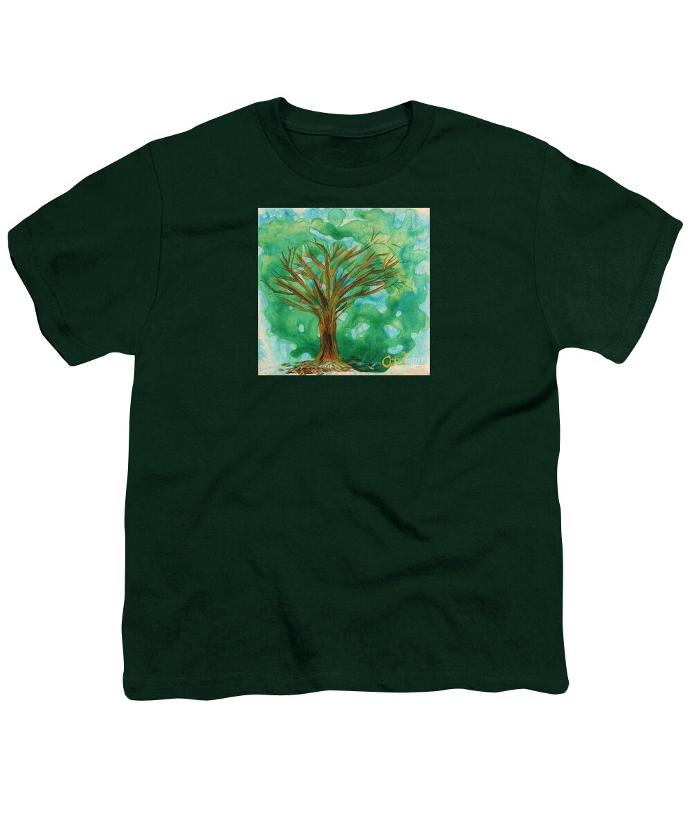 Tree Youth T-Shirt featuring the painting Tree by Corinne Carroll