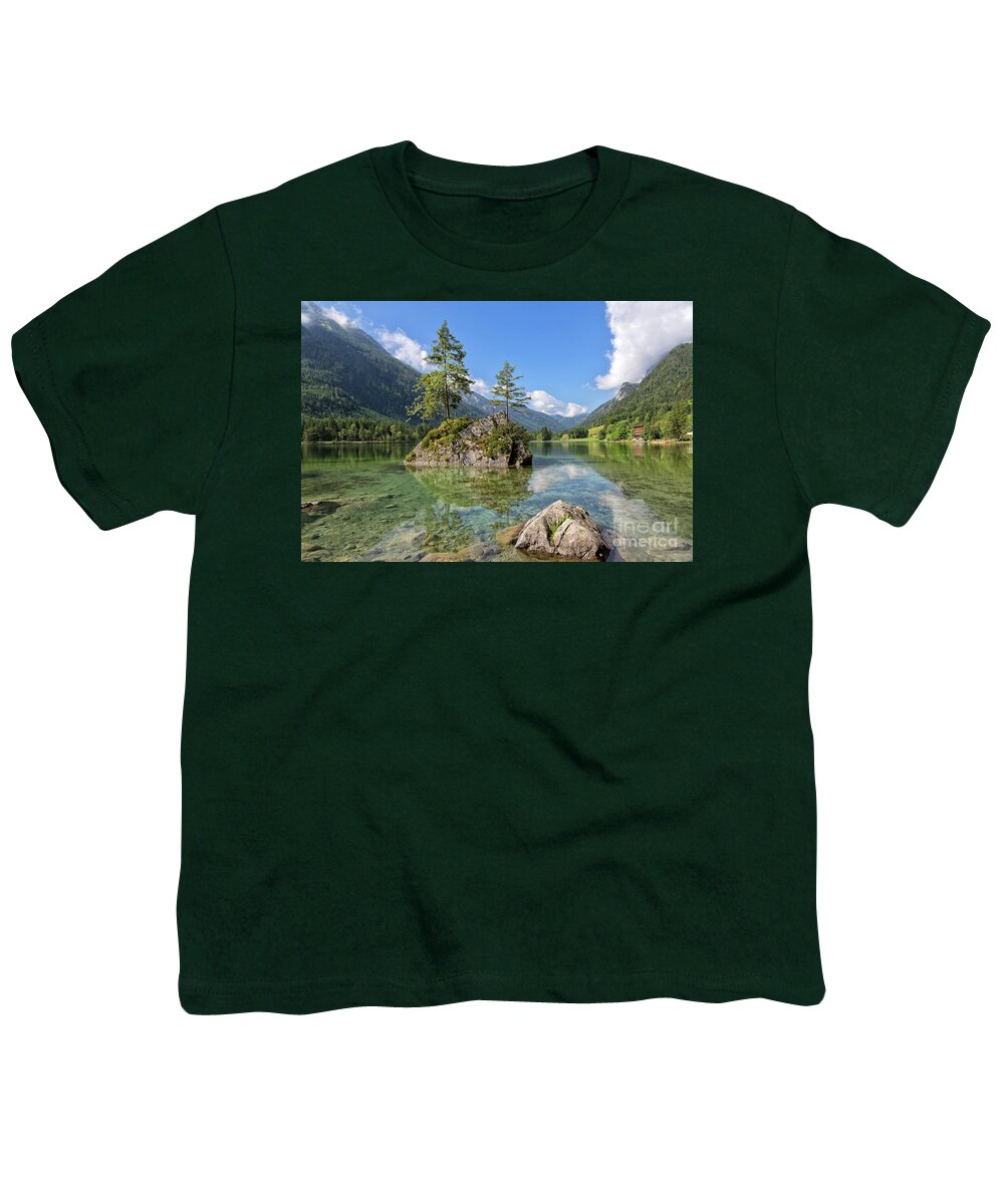 Hintersee Youth T-Shirt featuring the photograph Trees on a Rock, Hintersee by Yair Karelic