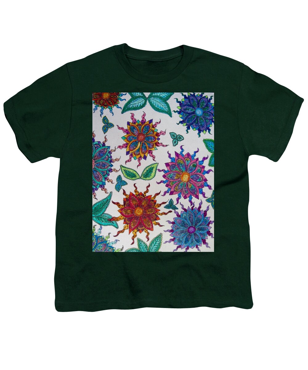 Abstracts Youth T-Shirt featuring the painting Wallpaper by Megan Walsh