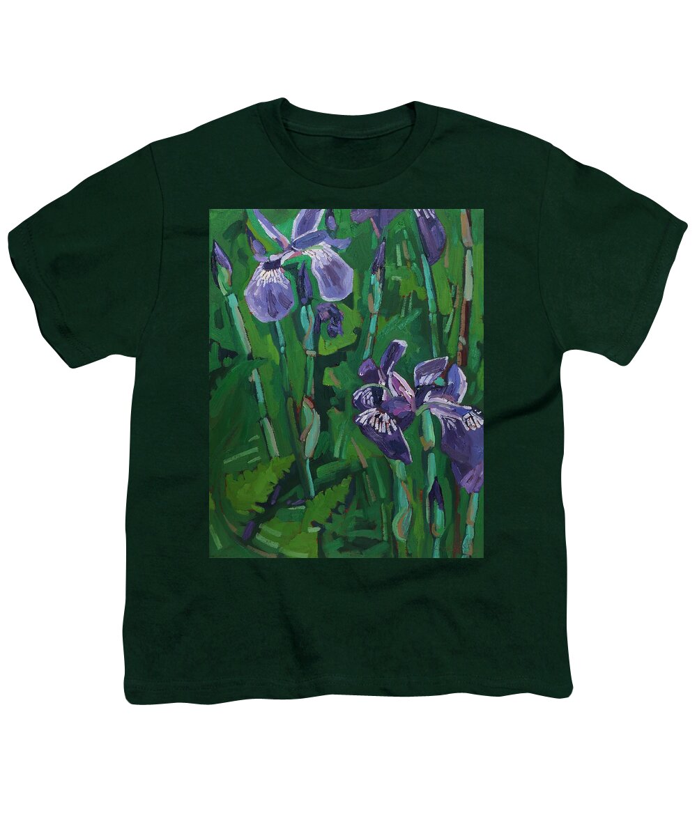 1782 Youth T-Shirt featuring the painting Wild Iris by Phil Chadwick