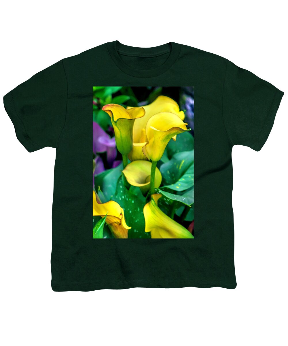 Spring Flowers Youth T-Shirt featuring the photograph Yellow Calla Lilies by Az Jackson