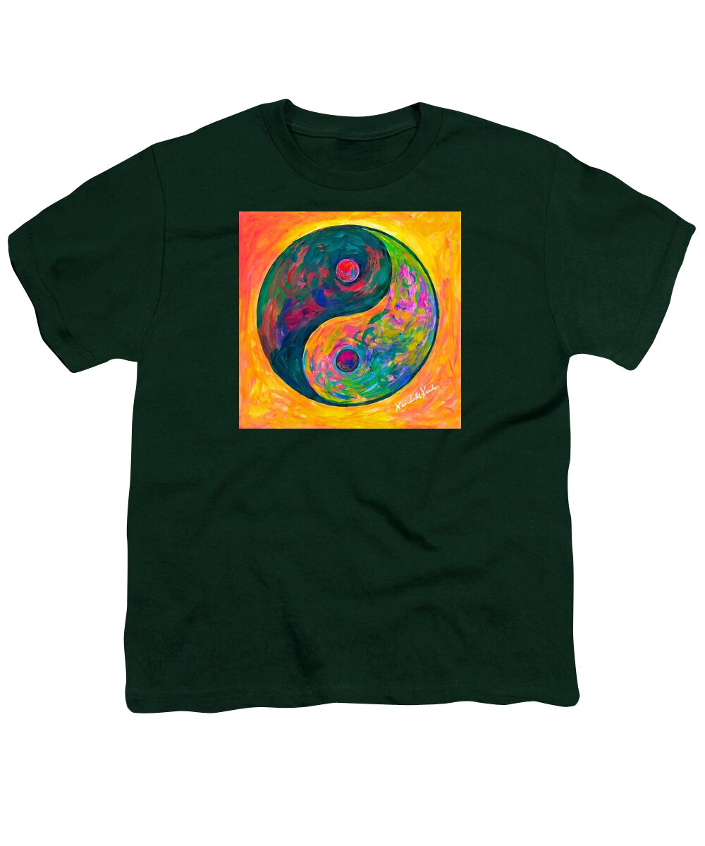 Yin Yang Paintings Youth T-Shirt featuring the painting Yin Yang Flow by Kendall Kessler