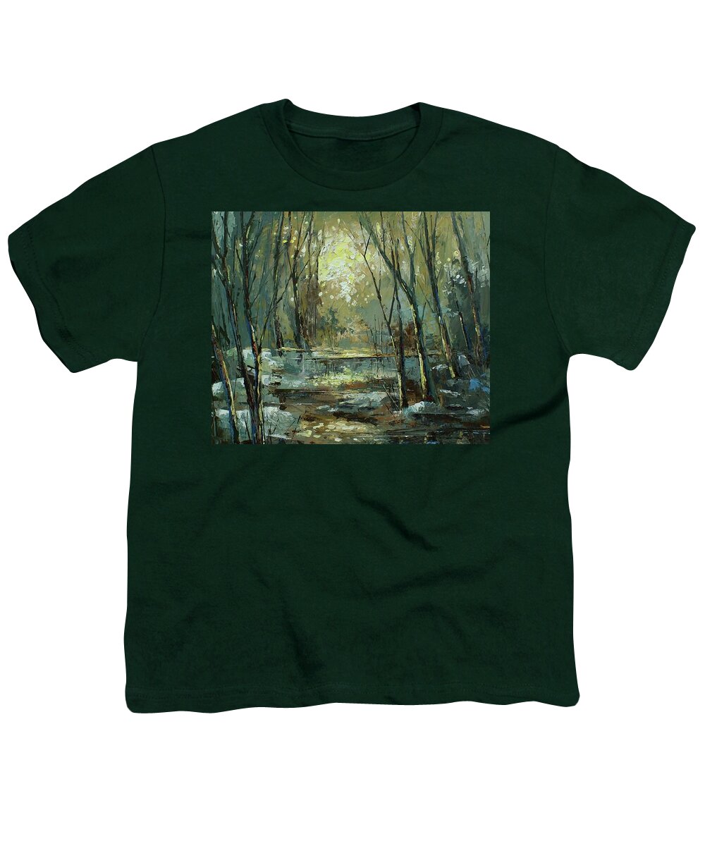 Landscape Youth T-Shirt featuring the painting ' Hidden Gate' by Michael Lang