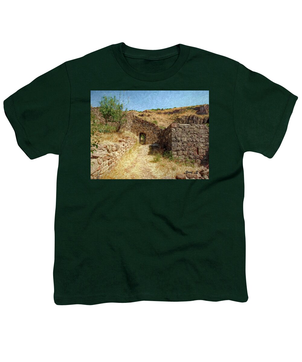Monastery Youth T-Shirt featuring the photograph Door to the Monastery 2 by Bearj B Photo Art