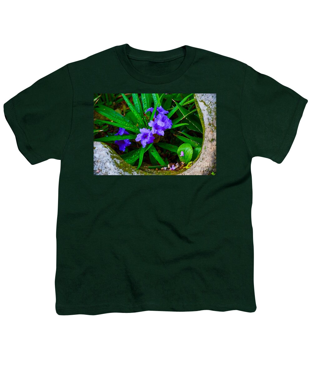 Mini Petunias Youth T-Shirt featuring the photograph Mini Petunias by Diana Mary Sharpton