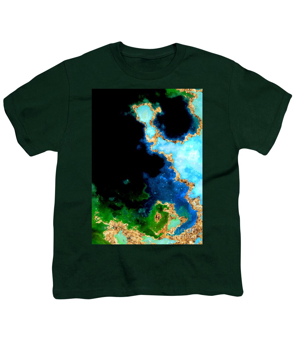 Holyrockarts Youth T-Shirt featuring the mixed media 100 Starry Nebulas in Space Abstract Digital Painting 040 by Holy Rock Design