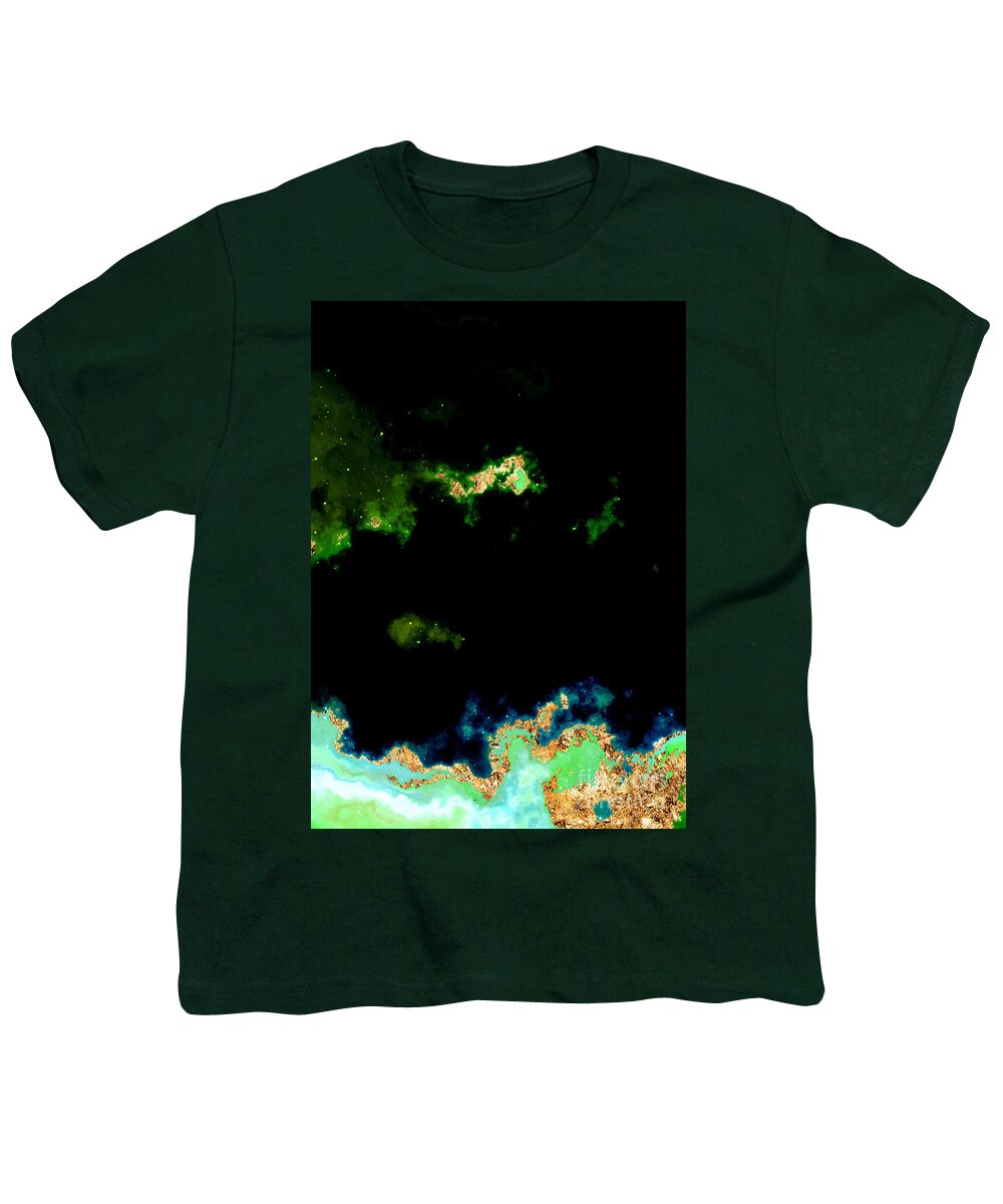 Holyrockarts Youth T-Shirt featuring the mixed media 100 Starry Nebulas in Space Abstract Digital Painting 041 by Holy Rock Design