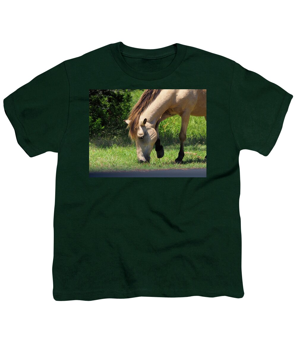 Coco Youth T-Shirt featuring the photograph Assateague Buckskin Mare Coco by Bill Swartwout