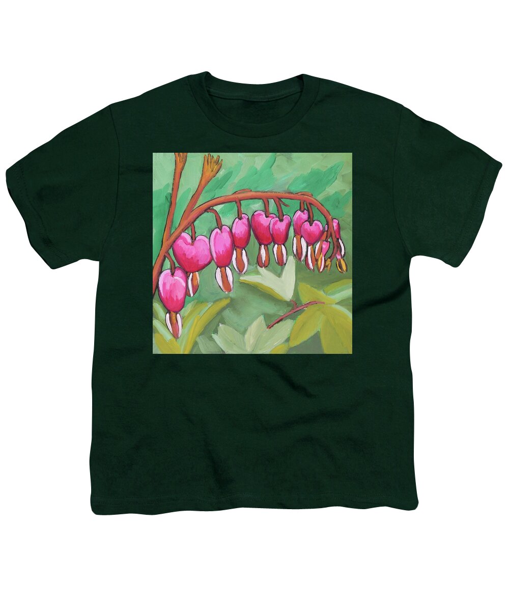 Bleeding Hearts Youth T-Shirt featuring the painting Bleeding Hearts by Kevin Hughes