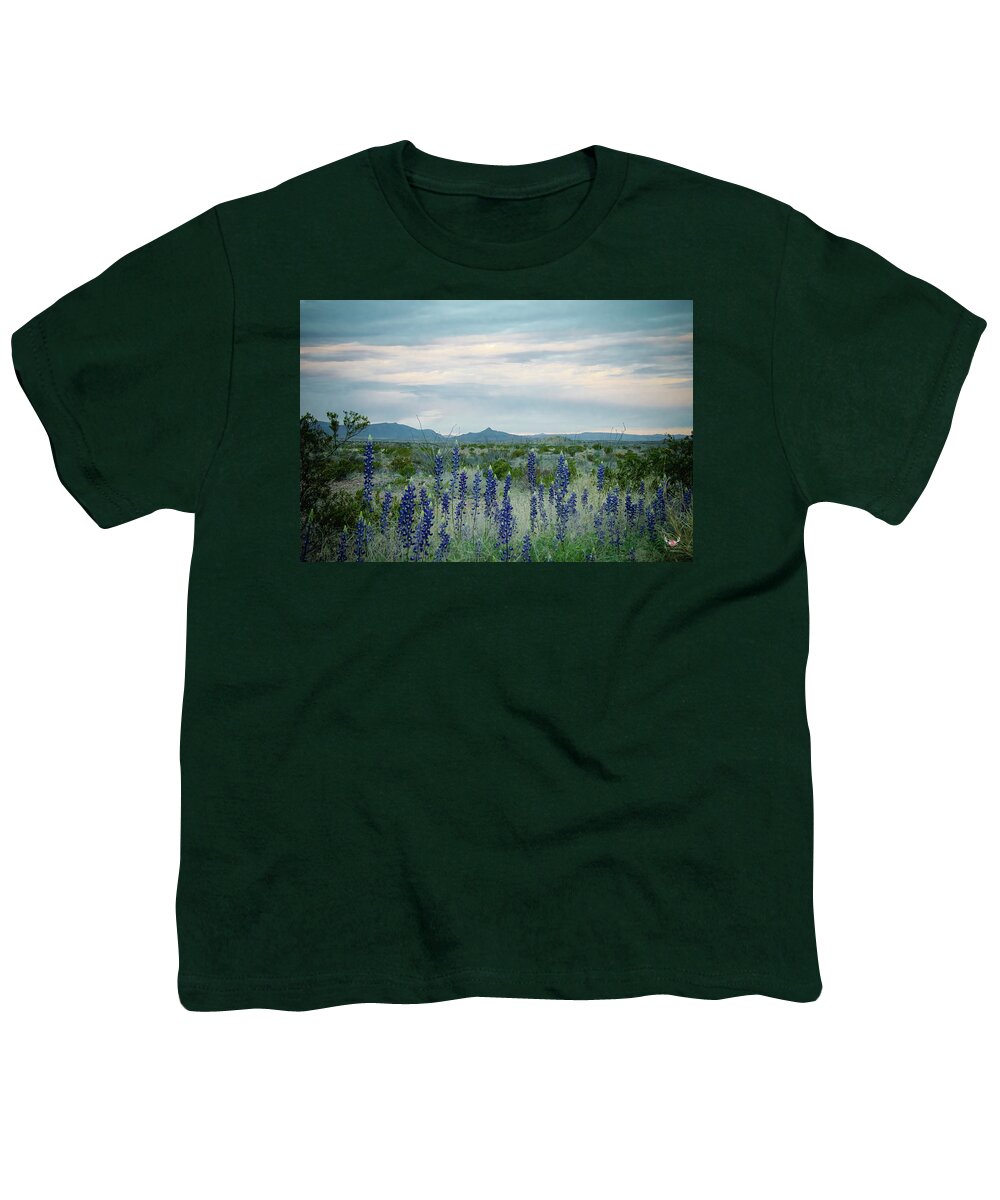 Bluebonnets Youth T-Shirt featuring the photograph Bluebonnets Reaching for the Sky by Pam Rendall