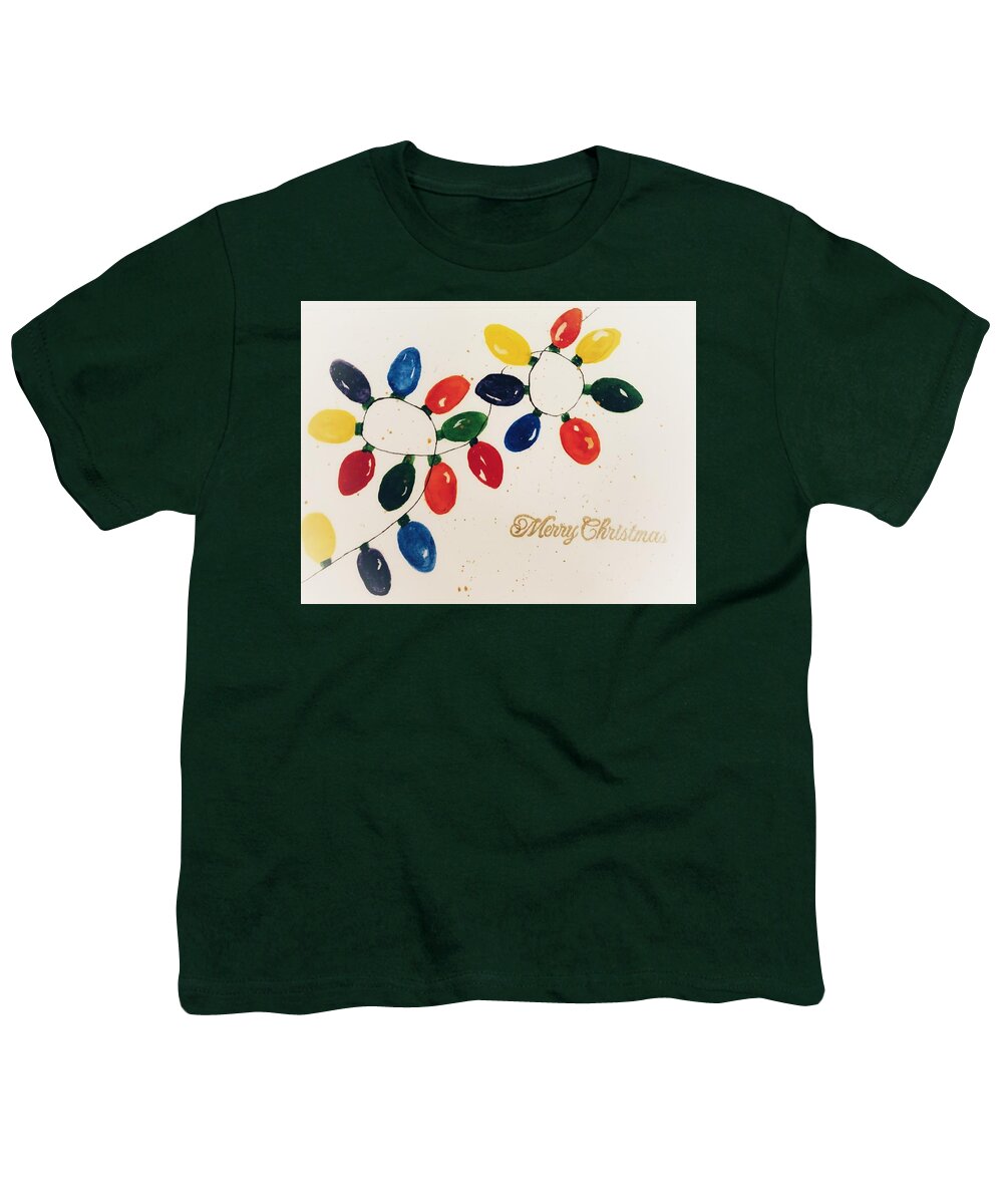 Lights Youth T-Shirt featuring the painting Christmas Lights by Shady Lane Studios-Karen Howard