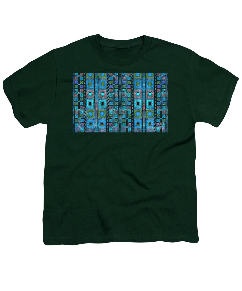 Palestine Youth T-Shirt featuring the photograph Colored Border in Blue by Munir Alawi