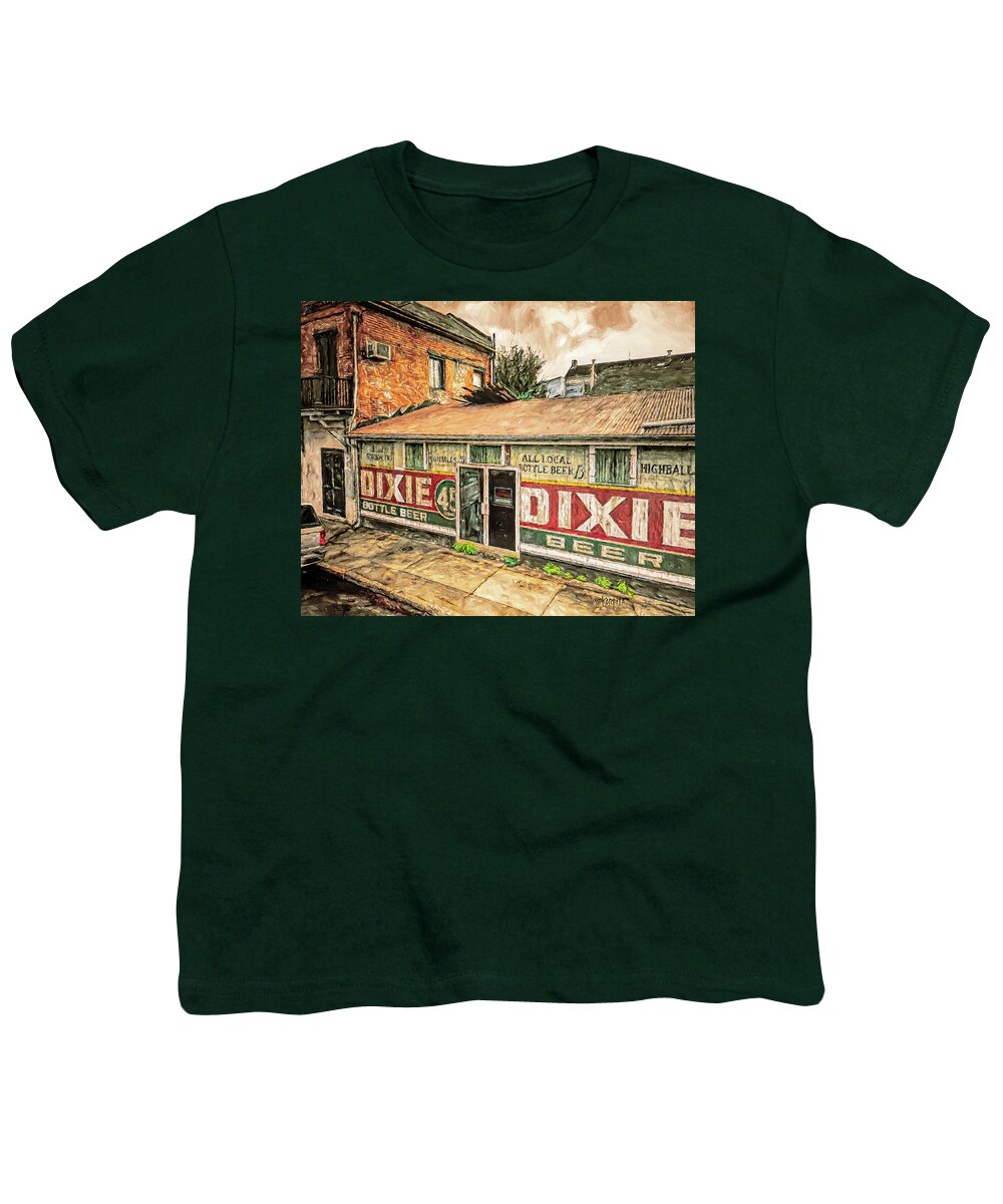 Dixie Beer Sign Youth T-Shirt featuring the digital art Dixie Beer Sign New Orleans by Rebecca Korpita