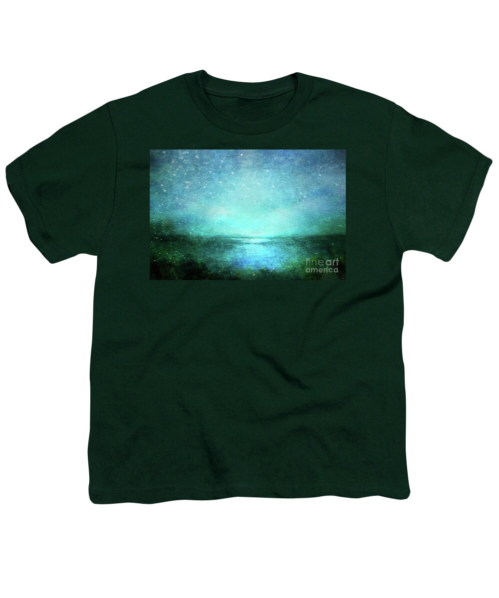 Landscape Youth T-Shirt featuring the painting Ease Down By the Lagoon by Neece Campione