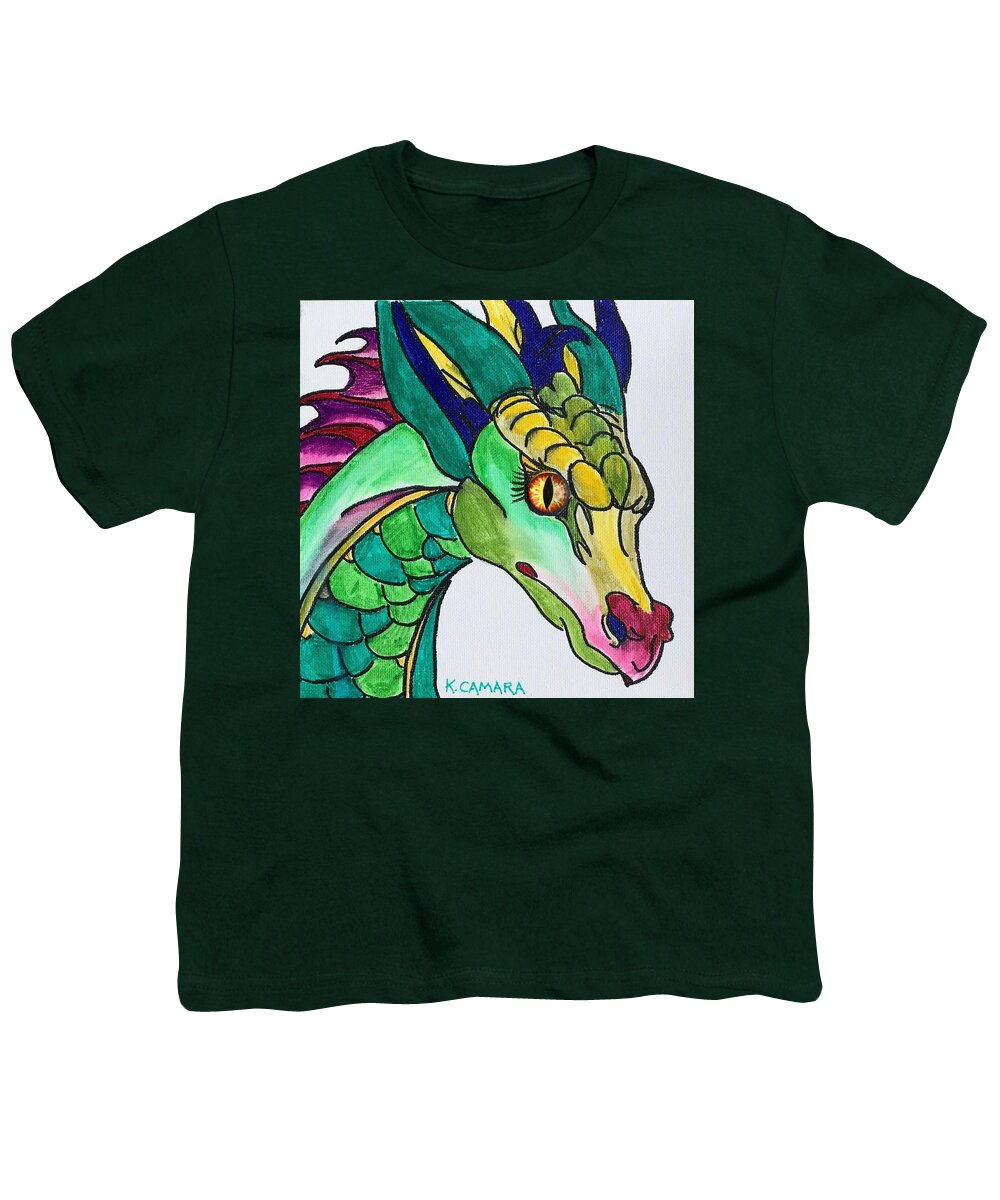 Pets Youth T-Shirt featuring the painting Eye of the Dragon by Kathie Camara