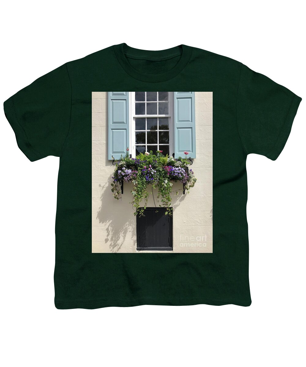Window Youth T-Shirt featuring the photograph Flower Box by Flavia Westerwelle