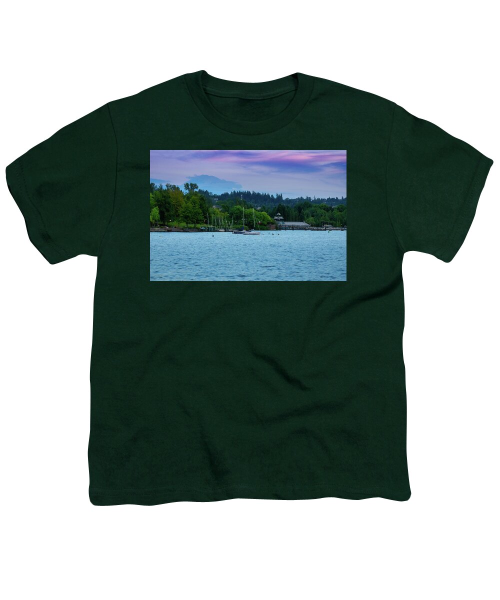 Sunset Youth T-Shirt featuring the photograph Hazy Sunset over Coulon Beach by Ken Stanback