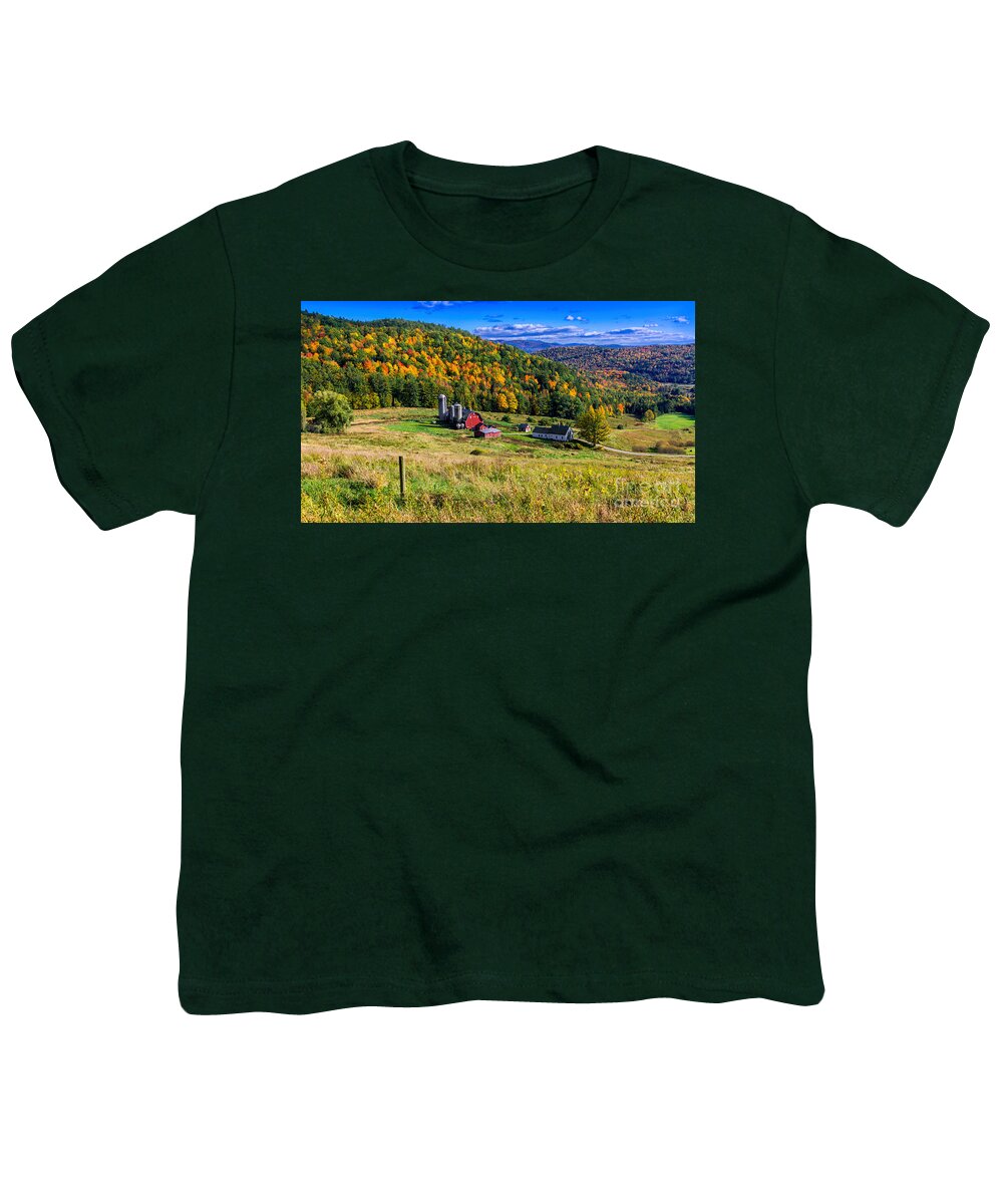 Barn Youth T-Shirt featuring the photograph Hillside Acres Farm. by Scenic Vermont Photography