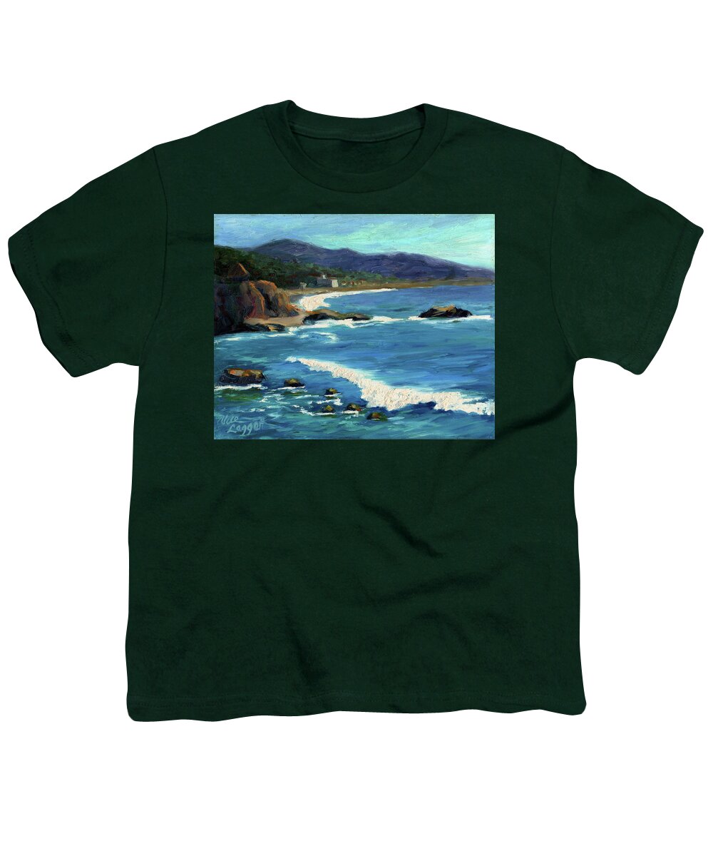 Ocean Youth T-Shirt featuring the painting Laguna Beach View by Alice Leggett