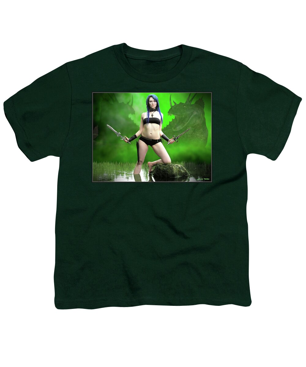 Fantasy Youth T-Shirt featuring the photograph Mystic Dragon Warrior by Jon Volden