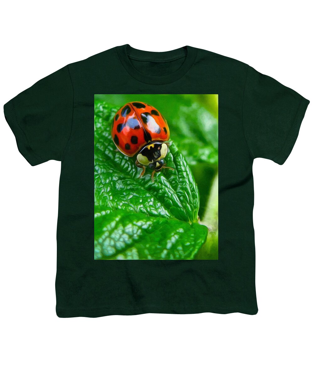Ladybug Youth T-Shirt featuring the photograph Natural color contrast by Tatiana Travelways