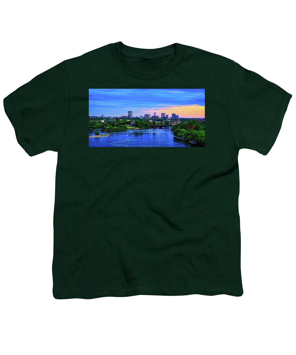 Ottawa River Youth T-Shirt featuring the photograph Ottawa river at Dusk by Tatiana Travelways