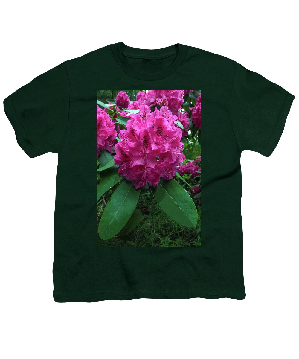 Alex Lyubar Youth T-Shirt featuring the photograph Pink Rhododendron Dopey by Alex Lyubar