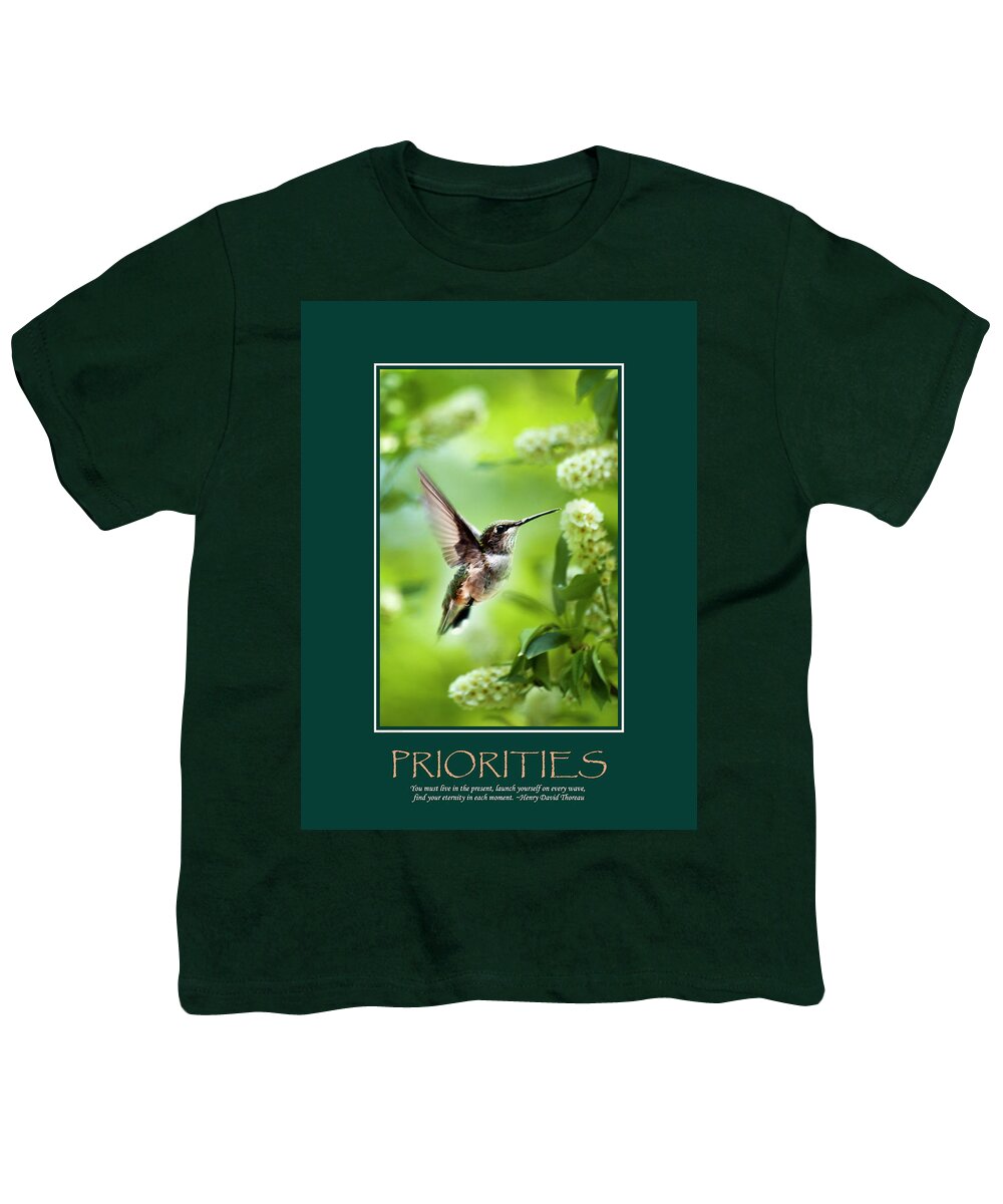 Motivational Youth T-Shirt featuring the photograph Priorities Inspirational Motivational Poster Art by Christina Rollo
