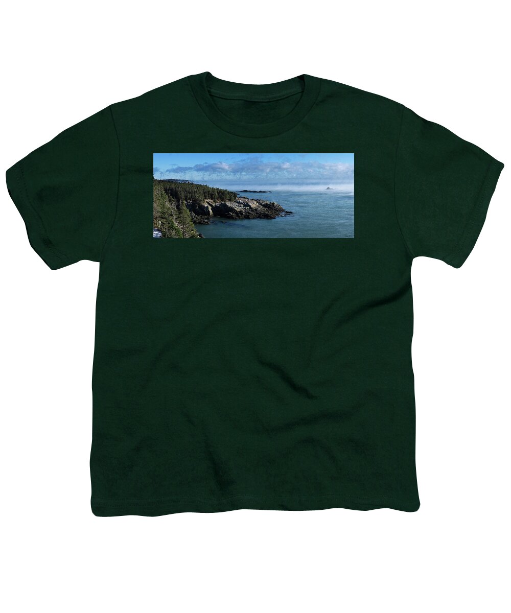 Quoddy Head State Park Panorama Youth T-Shirt featuring the photograph Quoddy Head State Park Panorama by Marty Saccone