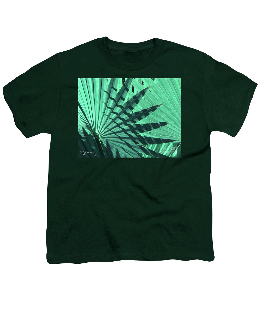 Nature Youth T-Shirt featuring the photograph Shadows on Palm Leaves by Mariarosa Rockefeller