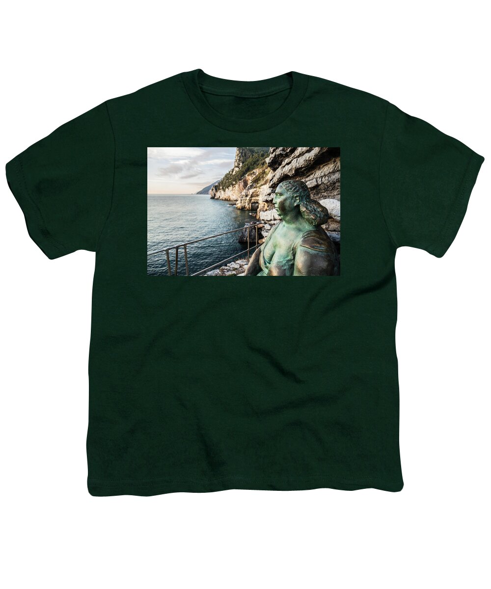 Cinque Terre Youth T-Shirt featuring the photograph Statue of Mater Naturae by Fabiano Di Paolo
