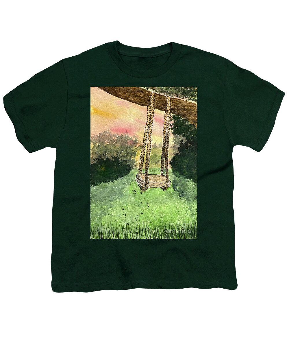 Swing Youth T-Shirt featuring the mixed media Swing by Lisa Neuman