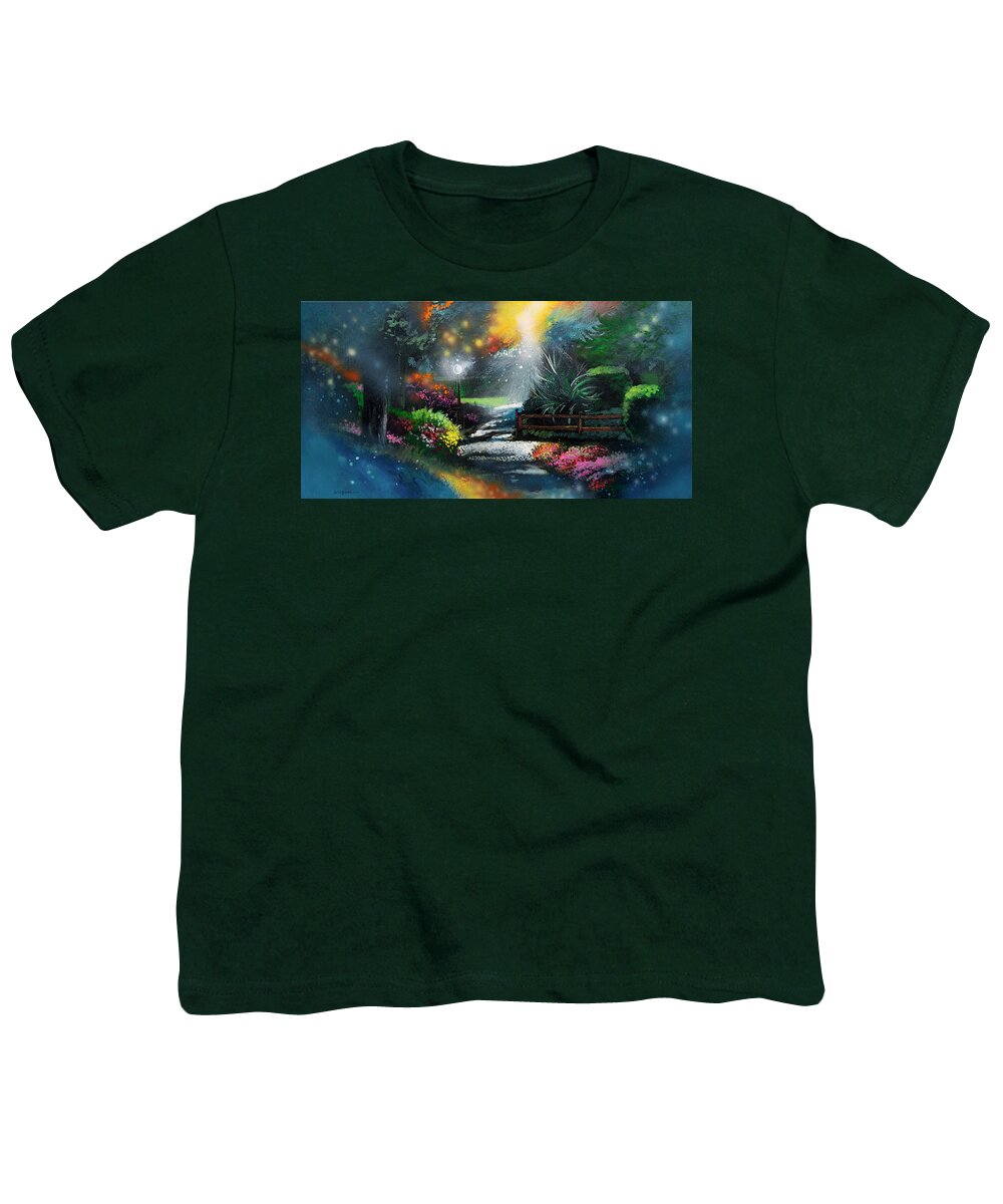 Landscape Youth T-Shirt featuring the painting When Heaven Touches Earth by Pat Wagner