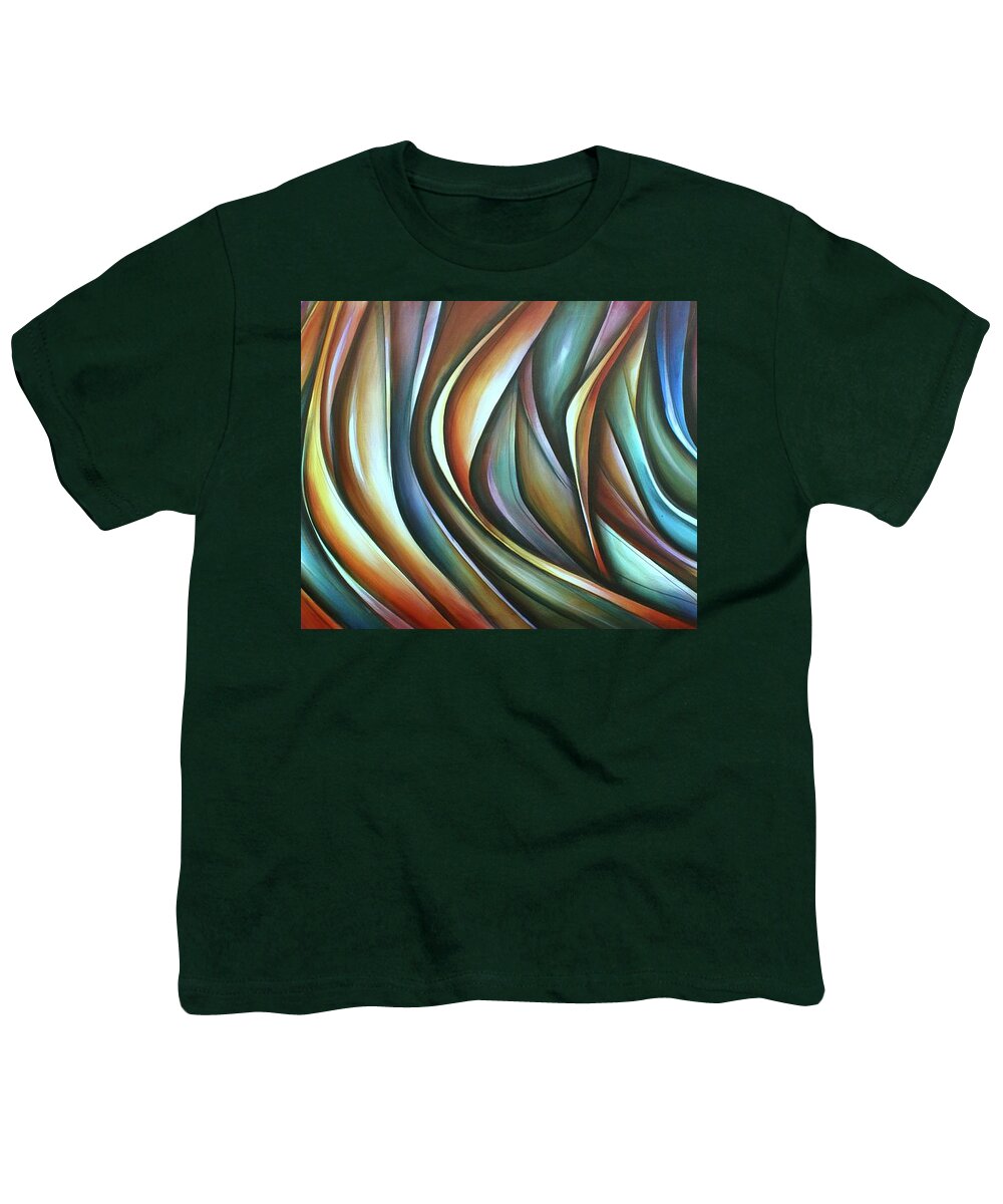 Multicolor Youth T-Shirt featuring the painting Wisp by Michael Lang
