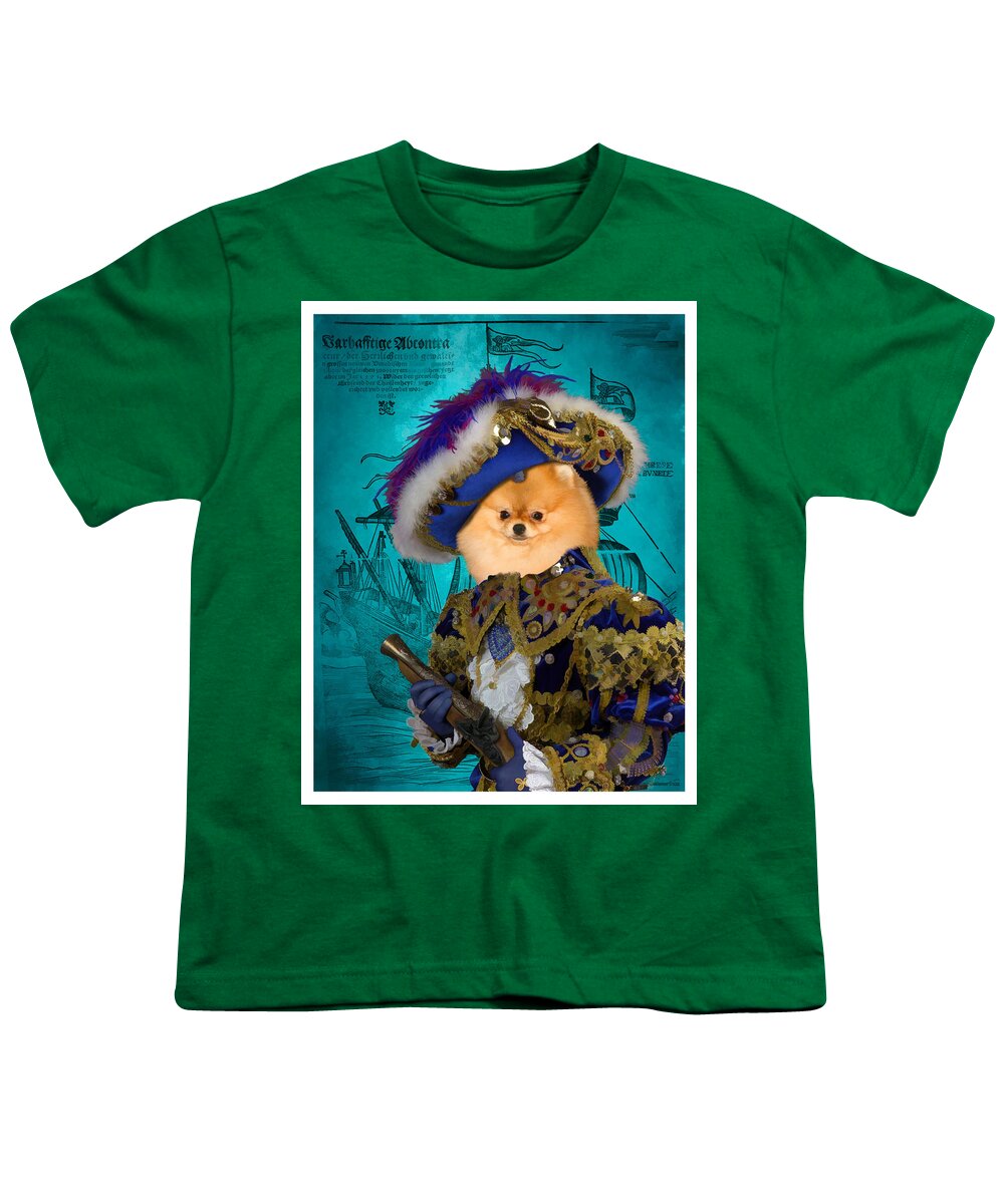 Pomeranian Youth T-Shirt featuring the painting Pomeranian Art Canvas Print #5 by Sandra Sij