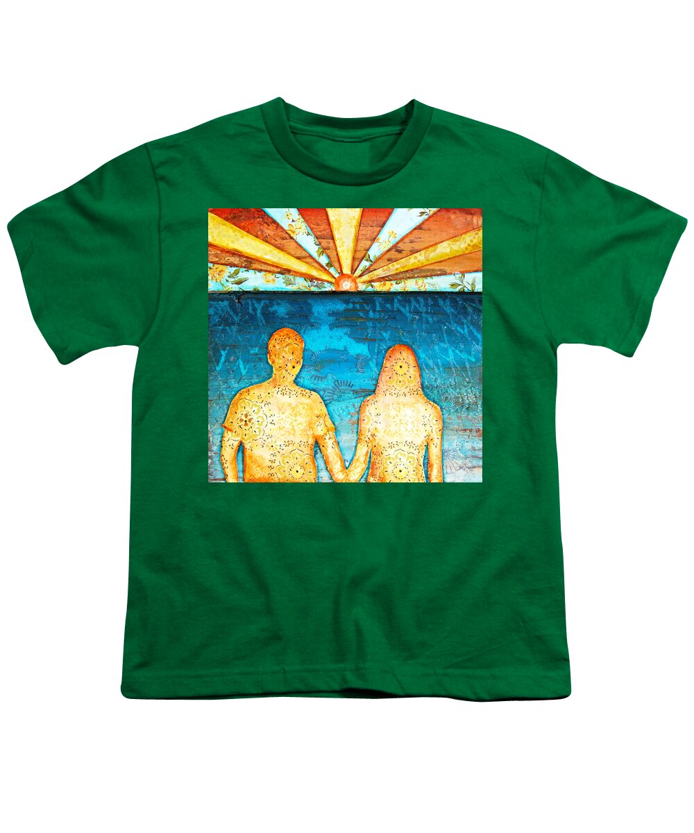 Couple Youth T-Shirt featuring the mixed media Sunburst In Love by Danny Phillips