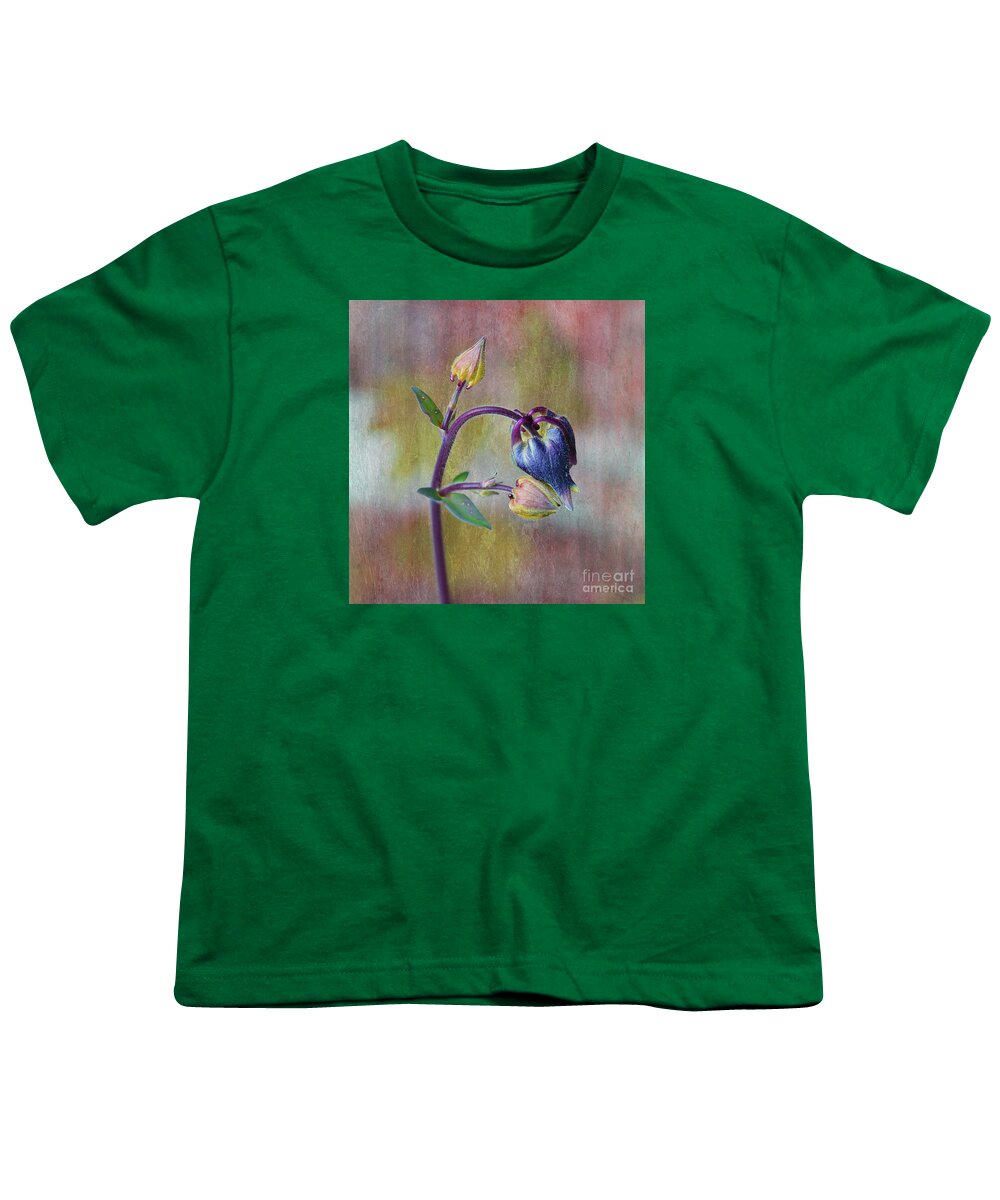Tiny Youth T-Shirt featuring the photograph Columbine Budding Hue 2 by Nina Silver