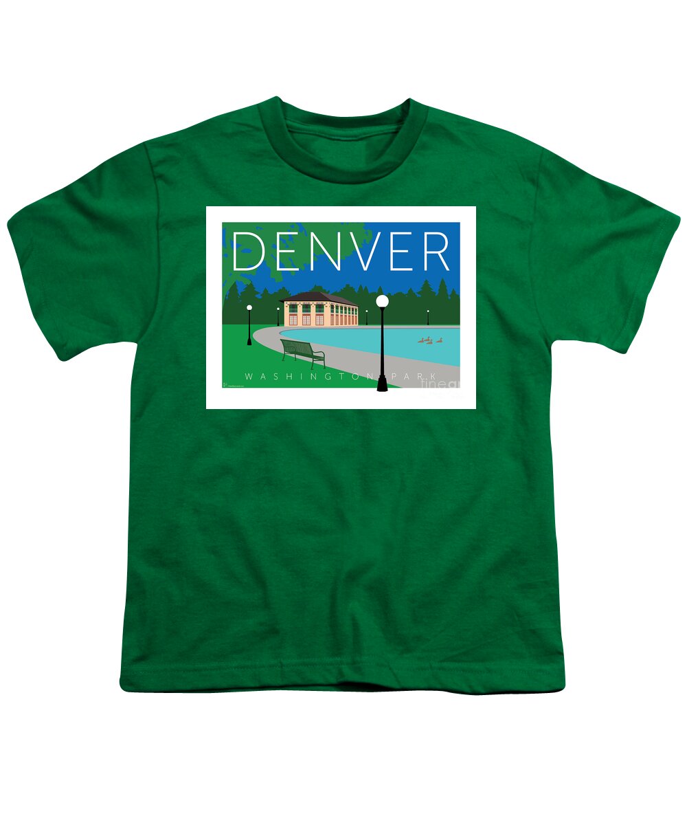 Denver Youth T-Shirt featuring the digital art DENVER Washington Park by Sam Brennan