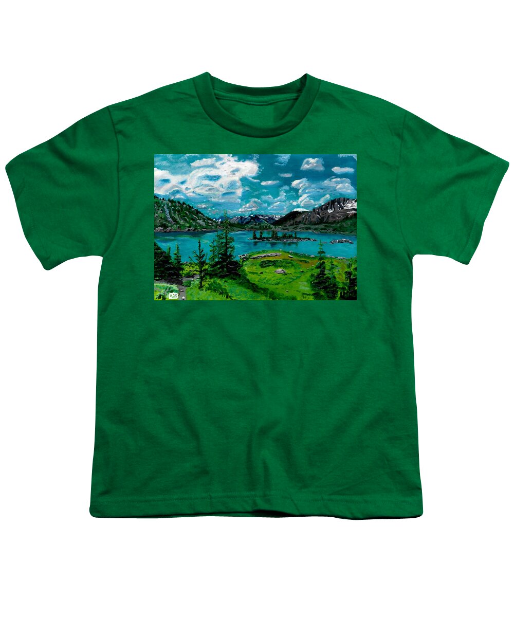 Grizzly Lake Youth T-Shirt featuring the painting Grizzly Lake by David Bigelow