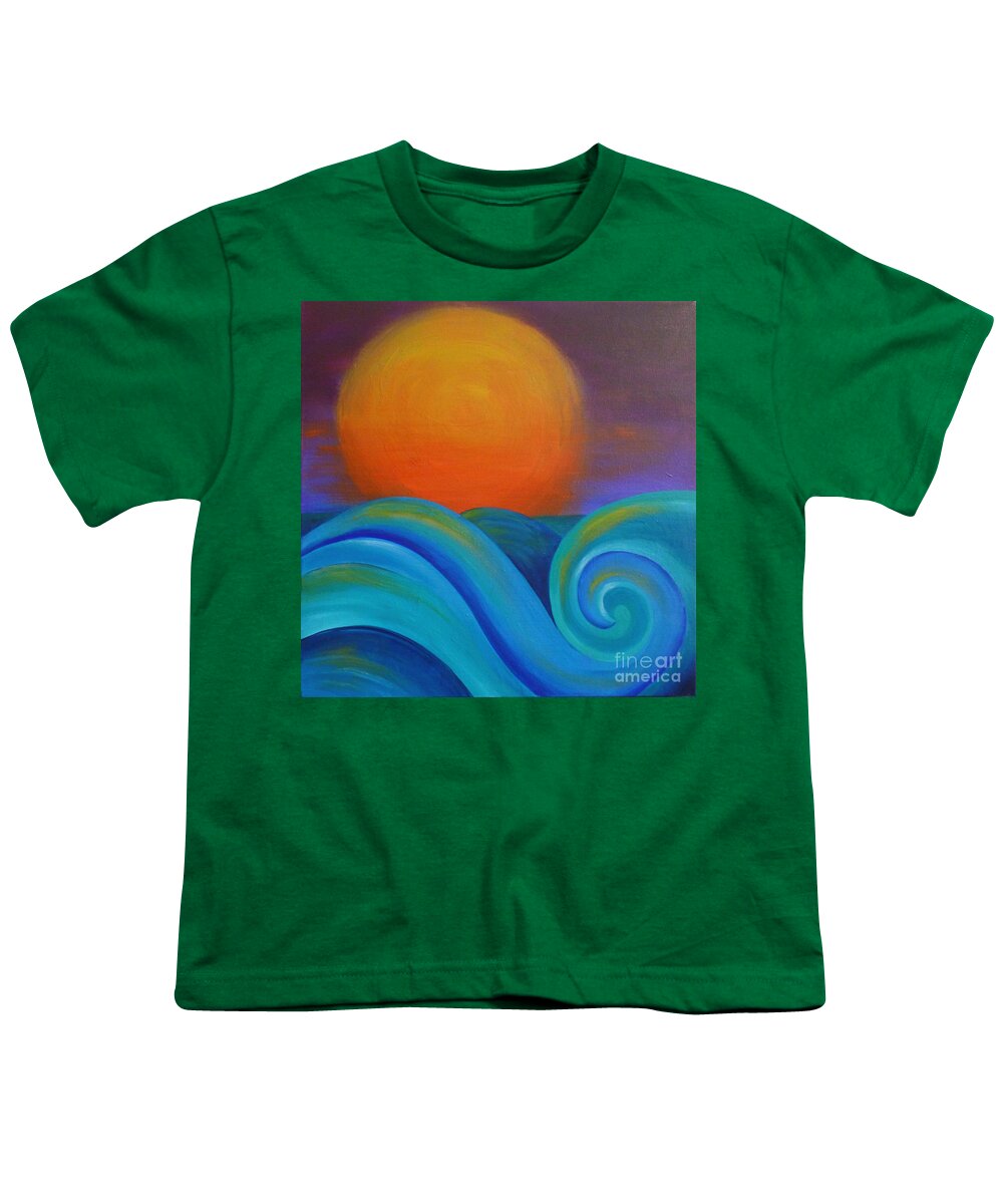 Painting Youth T-Shirt featuring the painting Muriwai by Reina Cottier