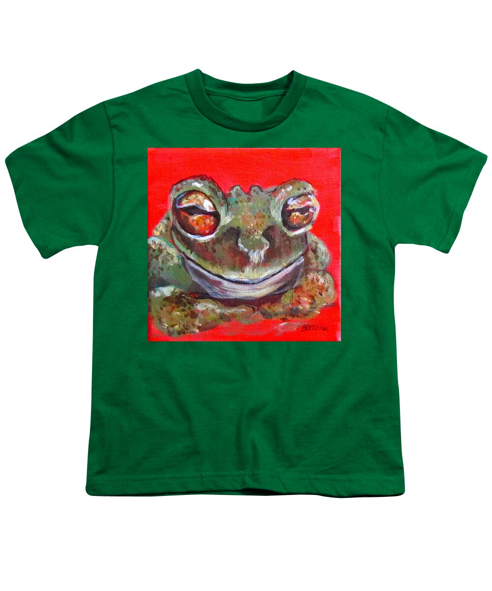 Frog Youth T-Shirt featuring the painting Satisfied Froggy by Barbara O'Toole