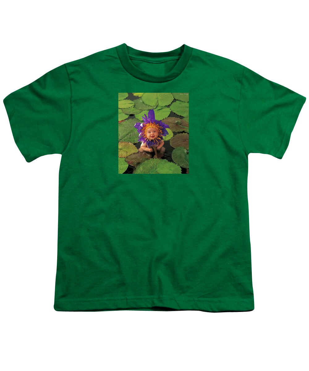 Flower Youth T-Shirt featuring the photograph Tayla as a Waterlily by Anne Geddes