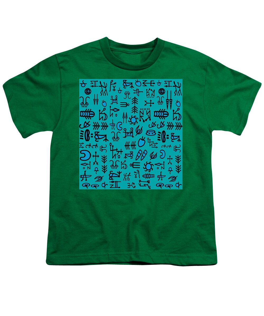 Tribal Symbols Youth T-Shirt featuring the digital art Tribal Symbols by Vagabond Folk Art - Virginia Vivier